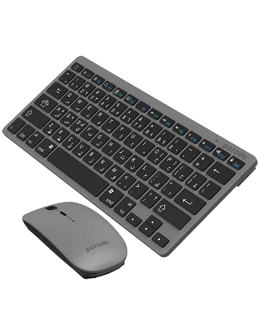 ماوس و کیبورد بی‌سیم پرودو مدل PD-BTKBMCO-GY Super Slim & Portable