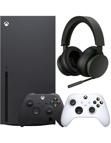 کنسول بازی مایکروسافت مدل XBox Series X به‌همراه هدست گیمینگ ایکس باکس مدل Wireless Headset و کنترلر ایکس‌باکس مدل Robot White