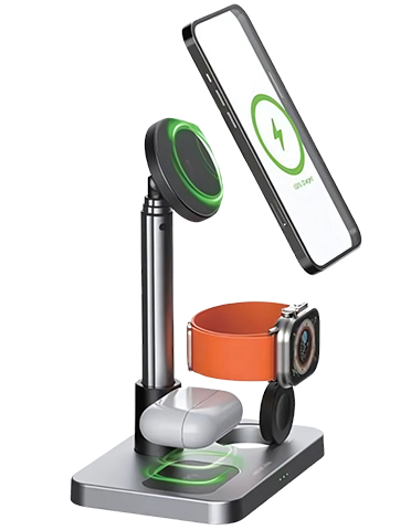 استند شارژر وایرلس 3 در 1 گرین لاین مدل Telescopic Wireless Charger