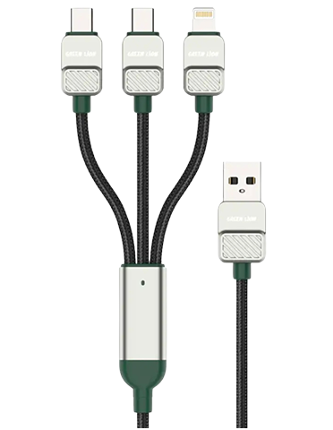 کابل 3 در 1 گرین لاین مدل USB-A to C،C،L
