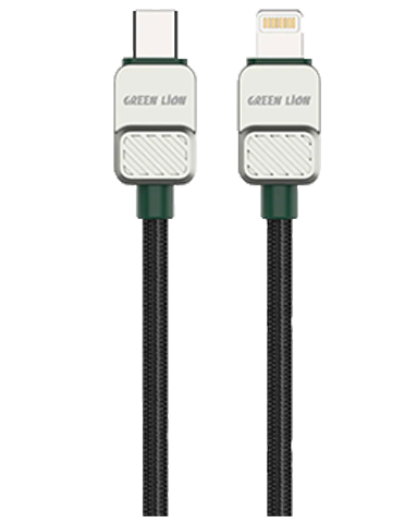 کابل تایپ سی به لایتنینگ گرین لاین مدل  Electroplated Braided Cable