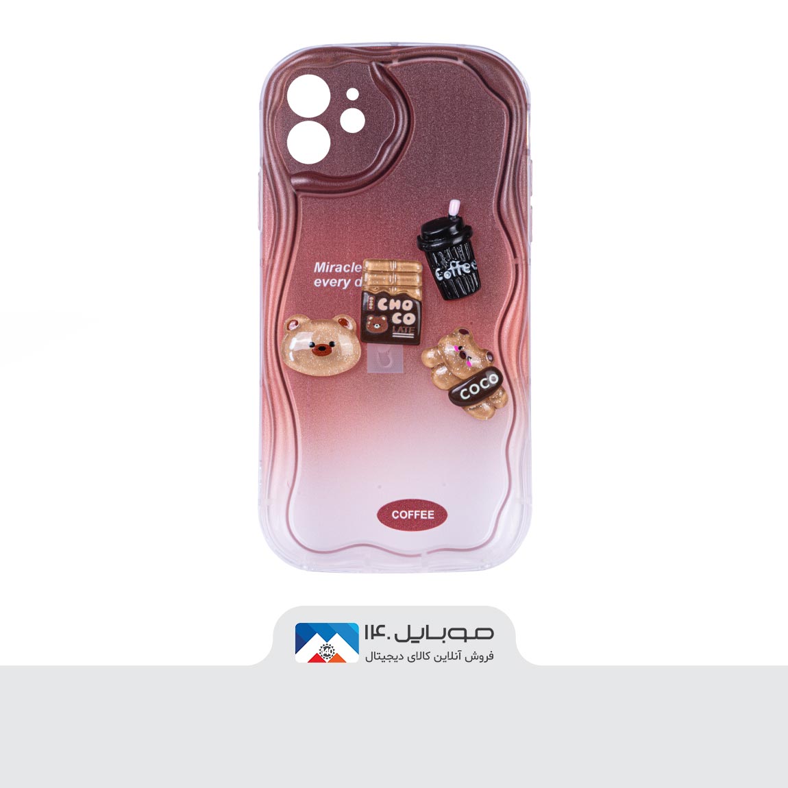 قاب گوشی آیفون 12 عروسکی برجسته مدل Coffee 1
