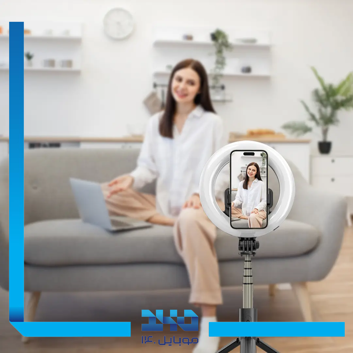 رینگ لایت 6 اینچی گرین لاین مدل Ring Light 6 Selfie Stick 1