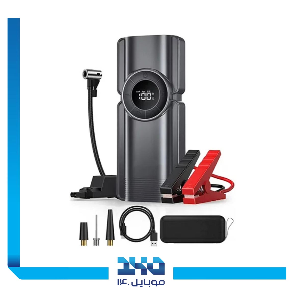 جامپ استارتر، پمپ باد و پاوربانک گرین لاین مدل Portable Jump Starter ظرفیت 10000 میلی آمپر ساعت 1
