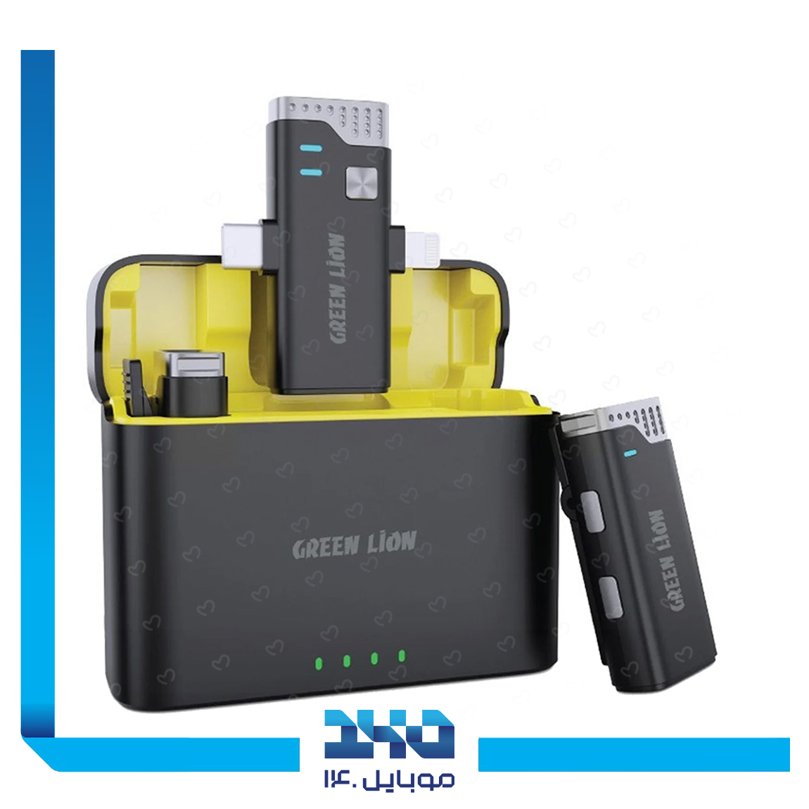 میکروفون بلوتوثی گرین لاین مدل 3in1 MIC360D دو کاناله لایتنینگ و تایپ سی  4