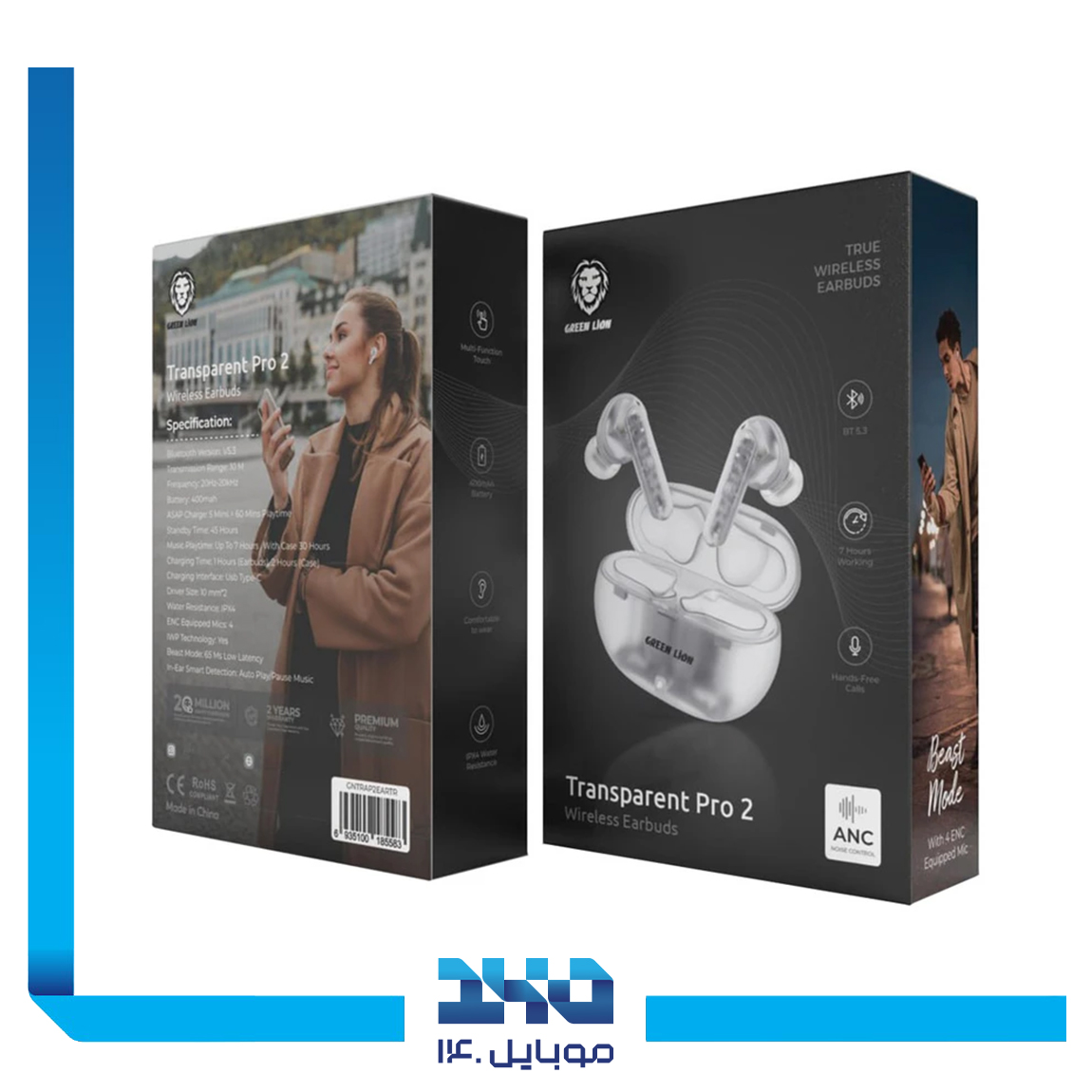 هندزفری بلوتوثی گرین لاین مدل 2 Transparent Pro 1