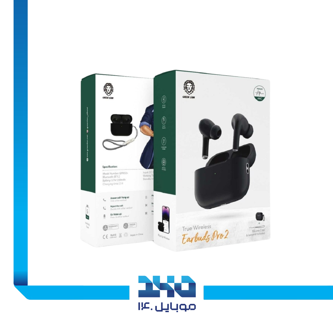 هندزفری بلوتوث گرین لاین Earbuds Pro 2 Whit Active Noise Cancelling 2