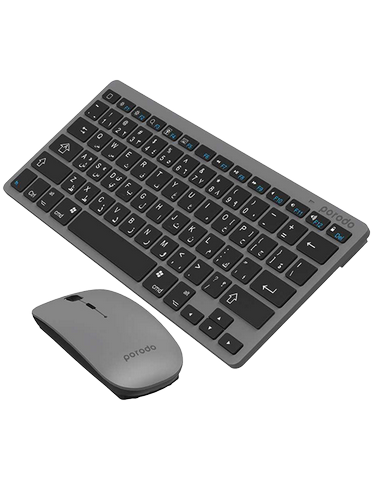 ماوس و کیبورد بی‌سیم پرودو مدل PD-BTKBMCO-GY Super Slim & Portable