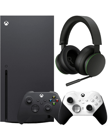 کنسول بازی مایکروسافت مدل XBox Series X به‌همراه هدست گیمینگ ایکس باکس مدل Wireless Headset و کنترلر ایکس‌باکس مدل Elite-White