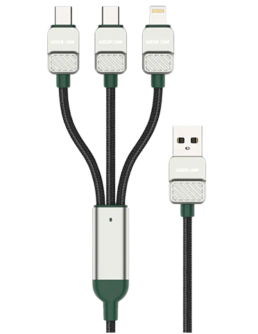کابل 3 در 1 گرین لاین مدل USB-A to C،C،L
